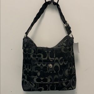 Black Coach shoulder bag with braided strap